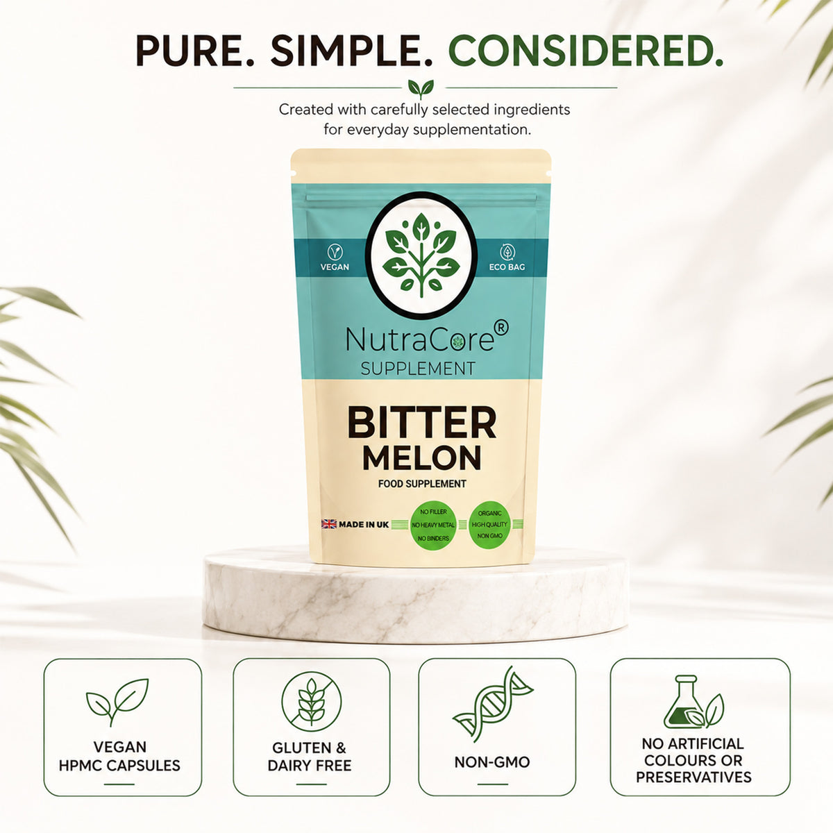 Bitter Melon 6000mg Capsules | 30% Charantin | Vegan Formula