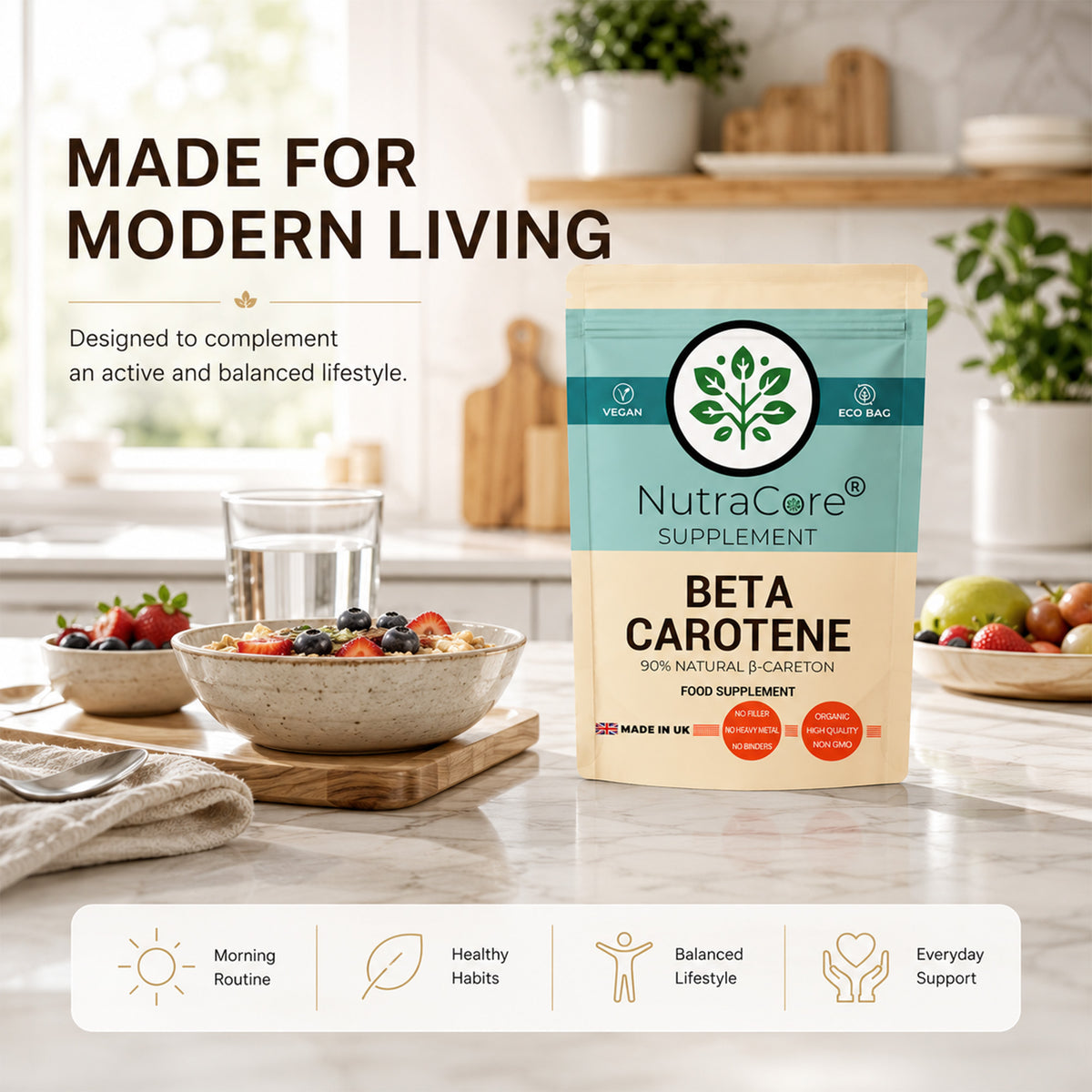 Beta Carotene 10000mcg Capsules | 90% Natural Beta-Carotene | Vegan