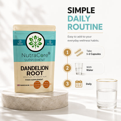 Dandelion Root Extract 6000mg Capsules | 20% Inulin | Vegan