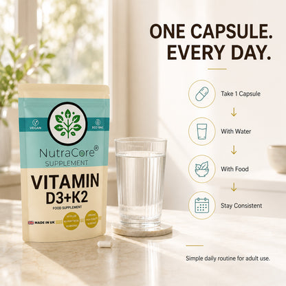 Vitamin D3 10000IU + K2 200mcg Capsules – 100% Vegan