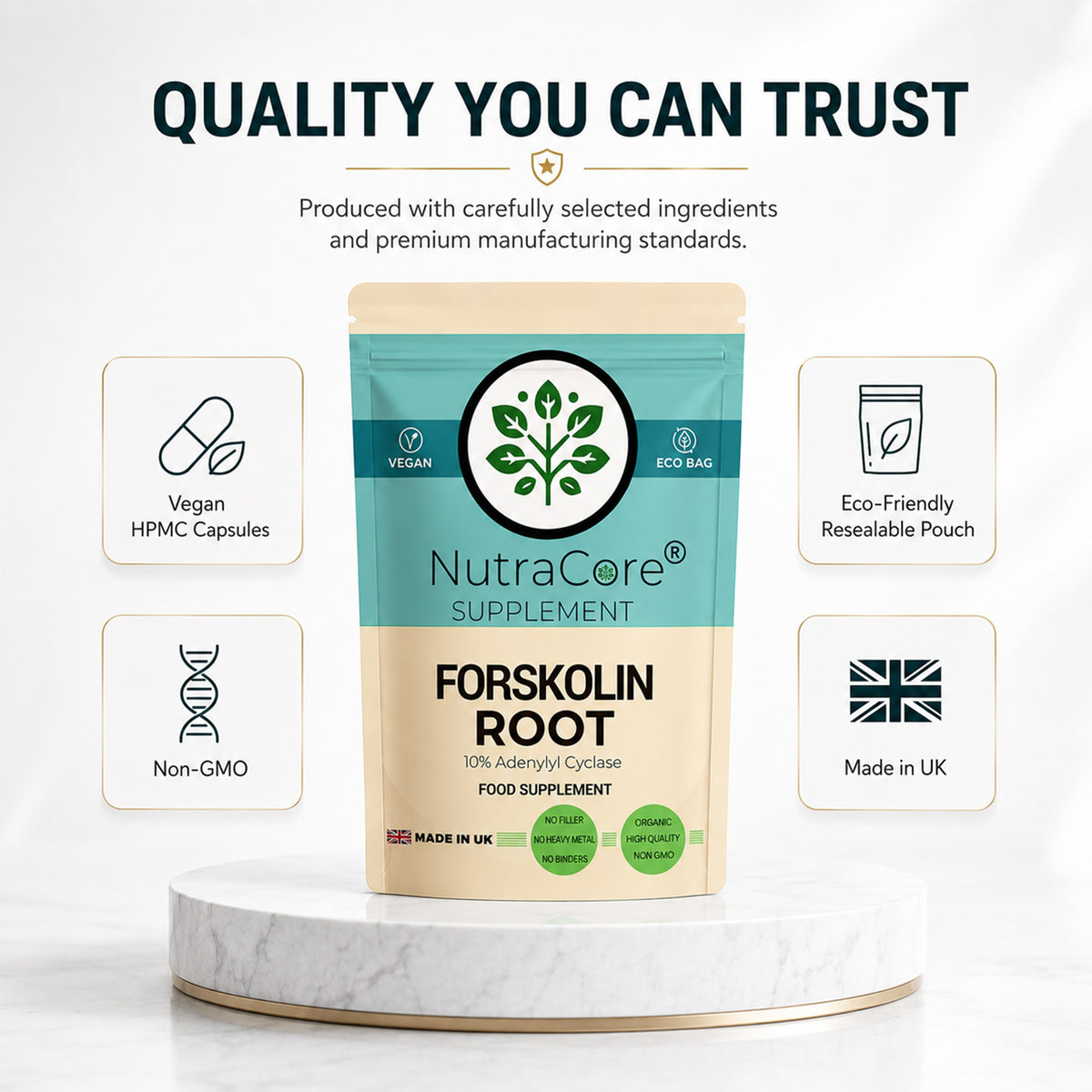 Forskolin Root 6000mg Capsules | 10:1 Extract | Vegan Formula