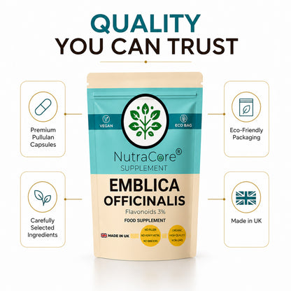 Amla (Emblica Officinalis) Capsules 500mg (3% Flavonoids) – Antioxidant Support