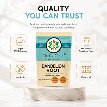 Dandelion Root Extract 6000mg Capsules | 20% Inulin | Vegan