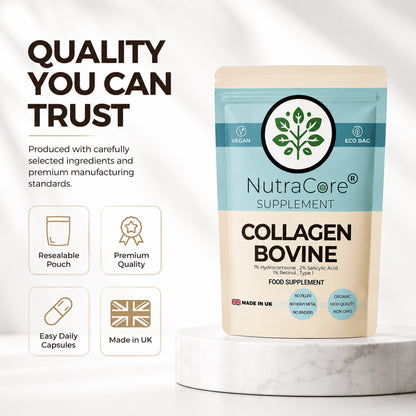 Bovine Collagen Type 1 550mg Capsules | Skin, Hair & Nail Support