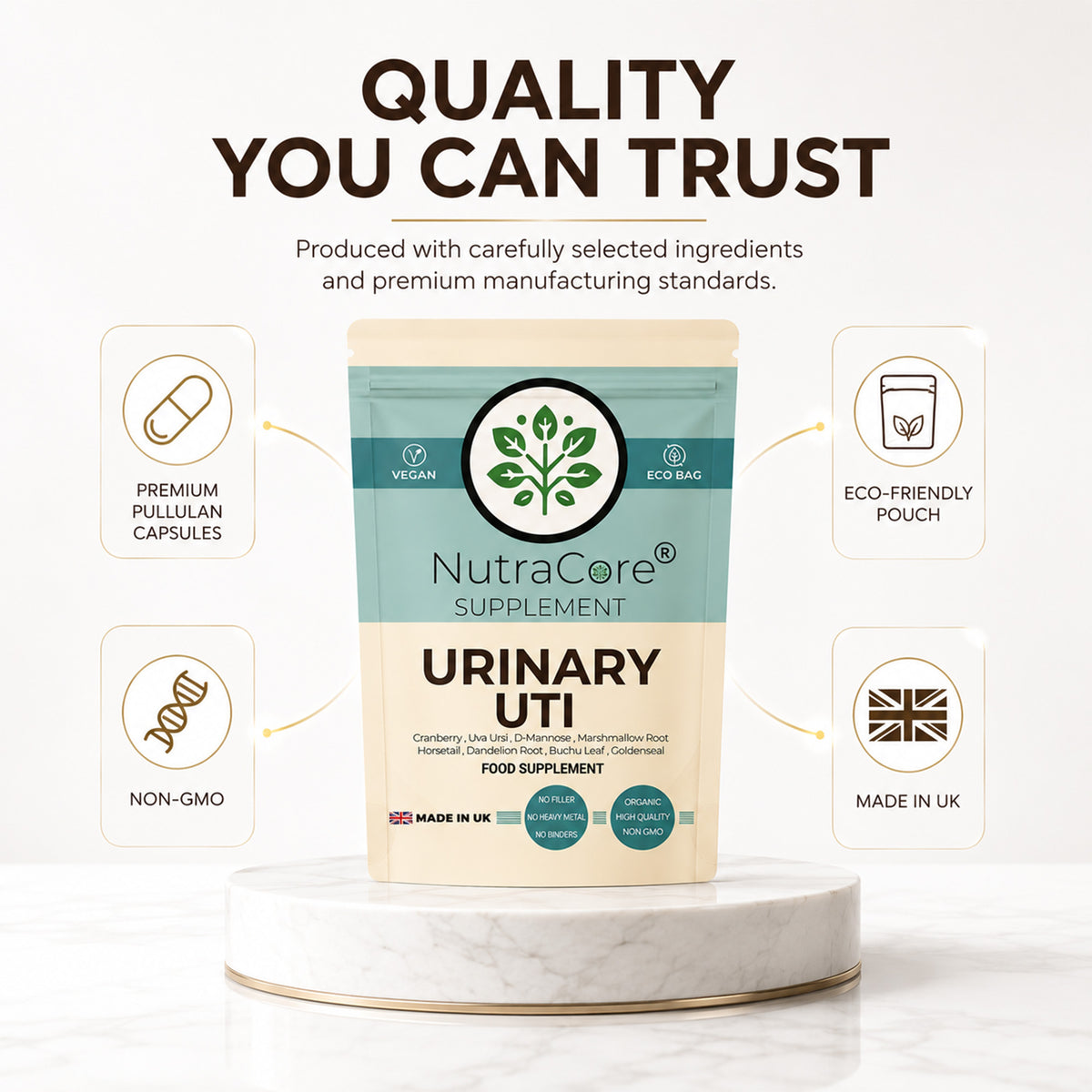 Urinary Tract Complex 700mg Capsules | Cranberry & D-Mannose | Vegan