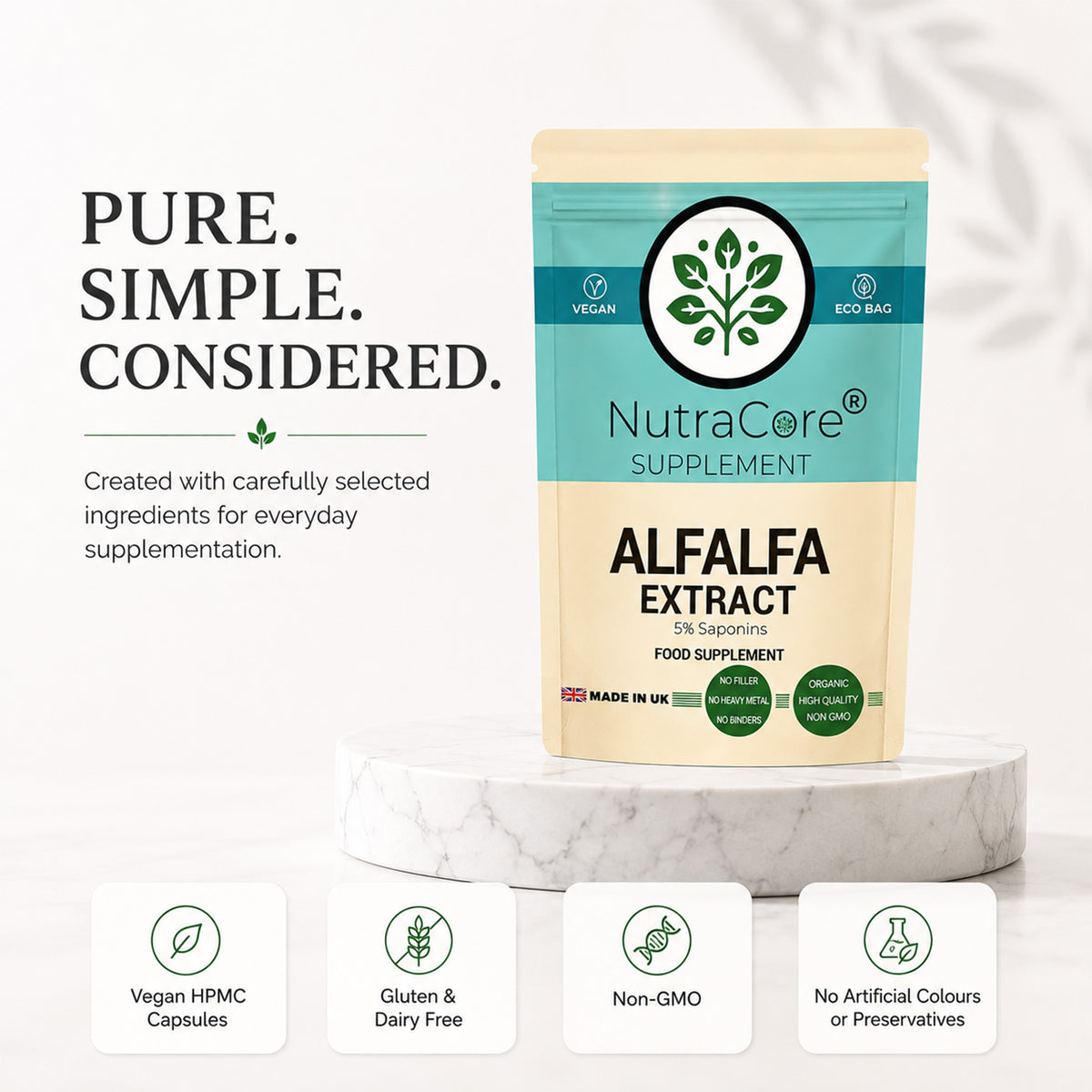 Alfalfa Extract 5000mg Capsules | 10:1 Extract | Vegan Supplemen