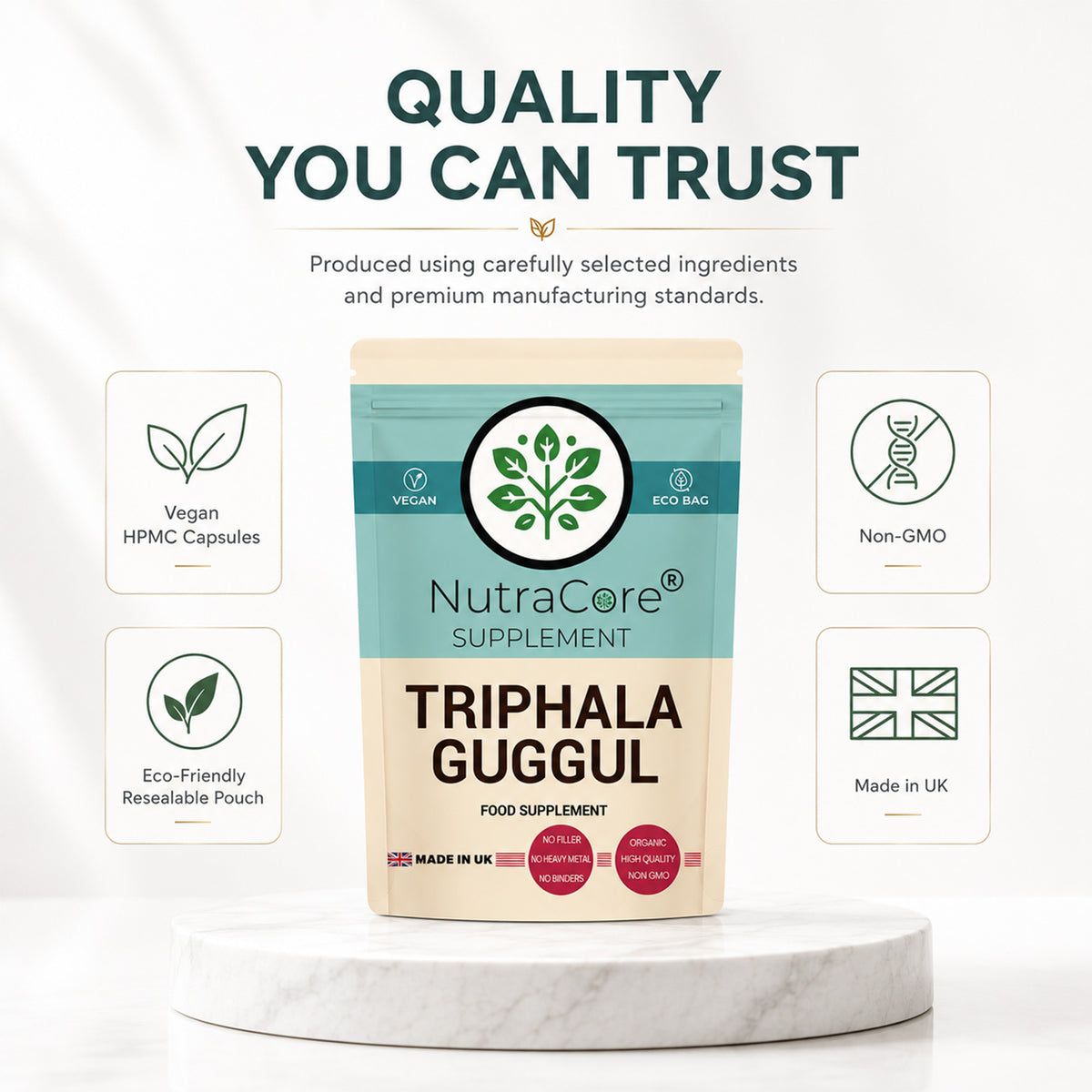 Triphala + Guggul 5500mg Capsules | 10:1 Extract | Vegan Weight Management Formula