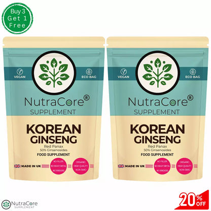 White Korean Ginseng Capsules 5000mg (50% Ginsenoside) Supporting Overall Health